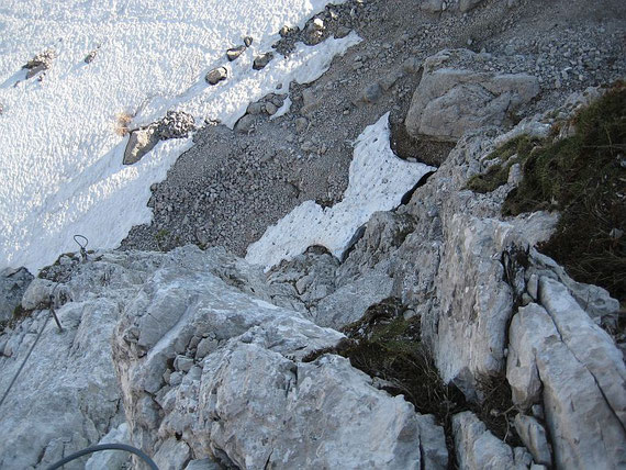Blick zurück hinunter zum Einstieg