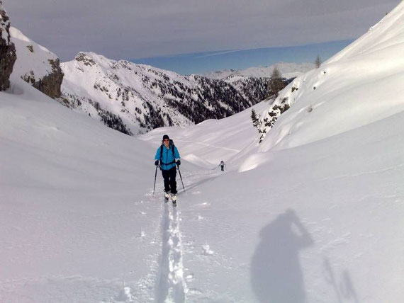 Beim Aufstieg durch die Tscharre der Blick nach Norden