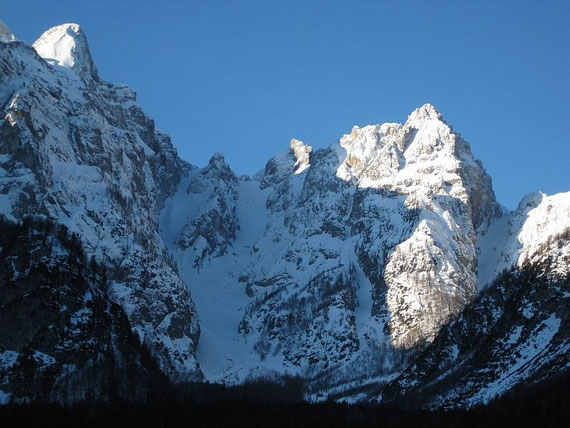 Das Valle della Lavina, schön kann man die beiden Äste im oberen Karbereich erkennen