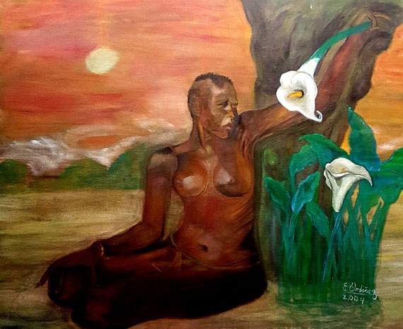 El sol en África. Oleo sobre lienzo, 100 x 80 cm. 2004.
