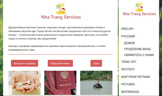 Luongs Website auf Russisch