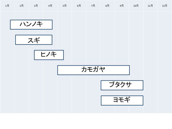 アレルギーの原因となる花粉の季節