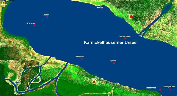 Ursee- Maßstab 1: 100 000. Dörfer und Städte sind Richtungsweiser.