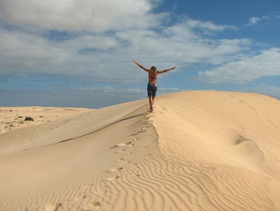 The famous dunes in Fuerteventura