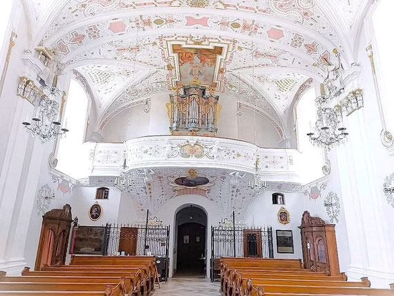 Wallfahrtskirche Mariahilf in Neumarkt an der Oberpfalz, innen, Blick auf Empore