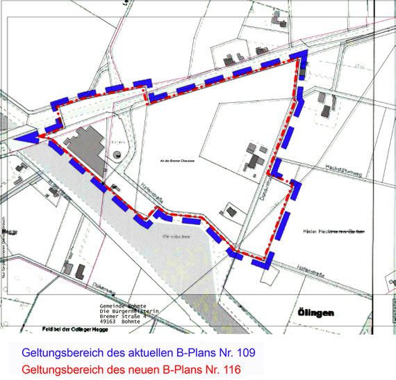 Geltungsbereiche der B-Pläne Nr. 109 und 116