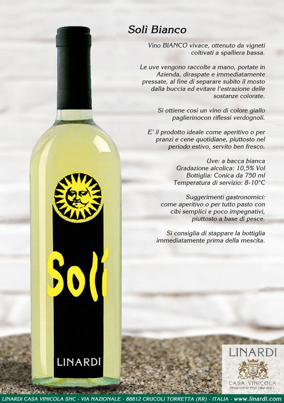 Scheda Solì Bianco Vivace Linardi Wines