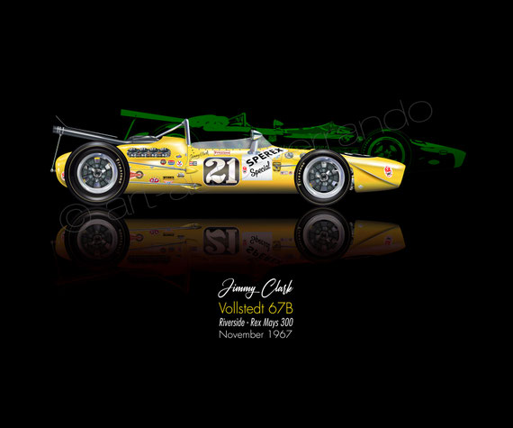 Jim Clark - Art Auto Verrando - Vollstedt 67B. Riverside - Rex Mays 300