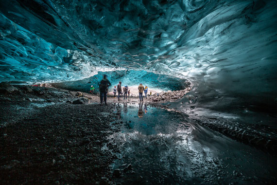 Island Gletscherhöhle Eis