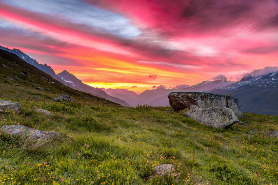 Schweiz Morgenrot Berge