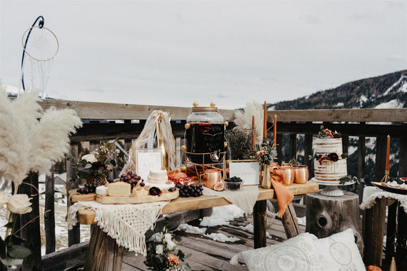 Glühwein bei einer Winterhochzeit