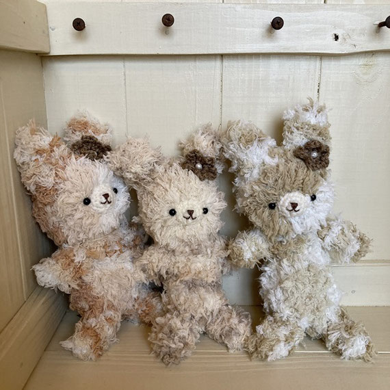 ちょっとづつ違う3羽のうさぎちゃんだから、ぬい撮りが楽しい
