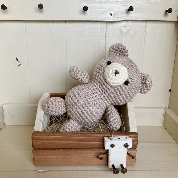 ふうぽこ　モコモコ毛糸のクマさん他 立ちっぱなしではないクマさんを 久しぶりに作ったような 気がし