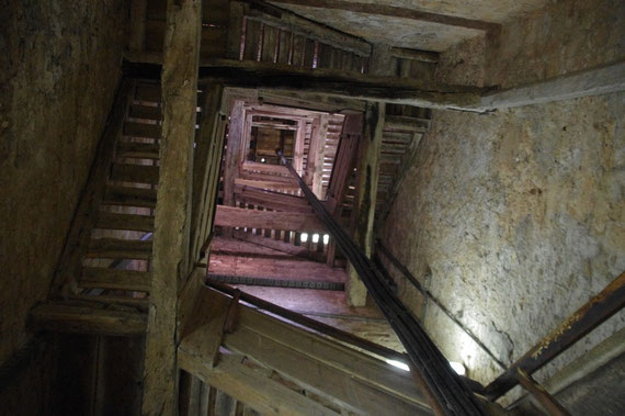 L'intérieur du campanile vu d'en bas...