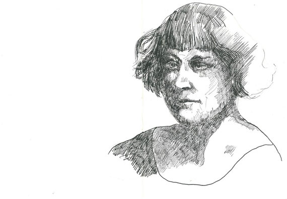 disegno originale a china di Gianni Bolis a tripla pagina (particolare)