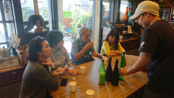 The tasting of the japanese sake in Matsu Shuzo, started  in 1726.