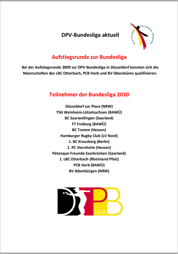 Info DPV-Bundesliga 2010