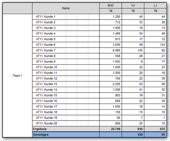 SAP BEx Analyzer result formatted
