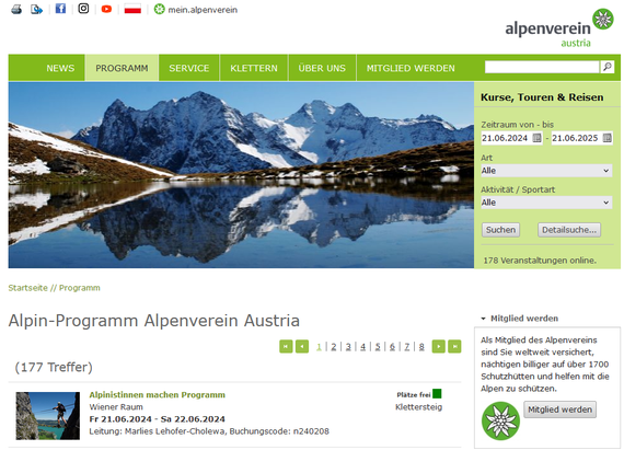 Alpinprogramm des Alpenverein Austria | Kurse, Bergtouren, Vorträge u.v.m.