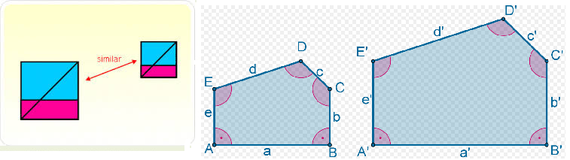 Resultado de imagen para ejemplos de construccion de poligonos semejantes cuadrado
