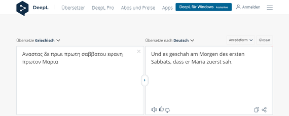 πρωι πρωτη σαββατου uebersetzung Griechisch deutsch ersten Sabbats