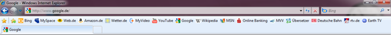 Internet Explorer Symbolleiste.