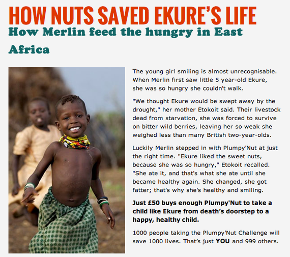 story of how a charity helped a hungry girl