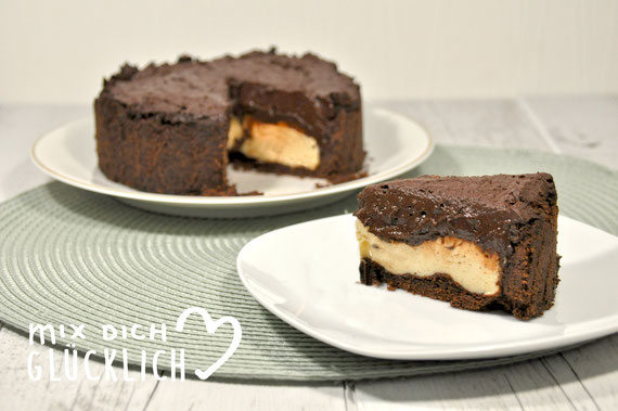 Mousse au Chocolat Cheesecake auch vegan möglich, Mousse au Chocolat Käsekuchen aus dem Thermomix cremig und schokoladig
