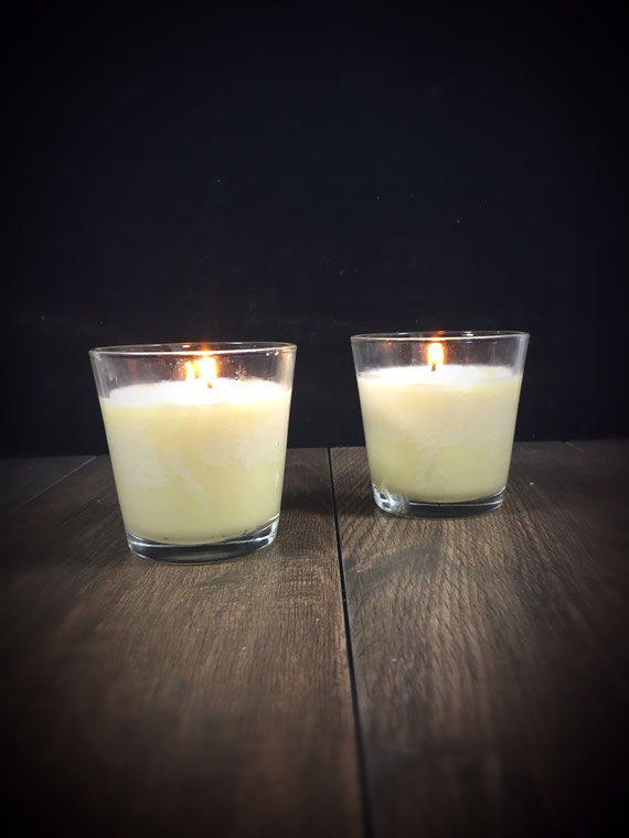 Massagekerze selber gemacht aus dem Thermomix vegan Massage Kerze