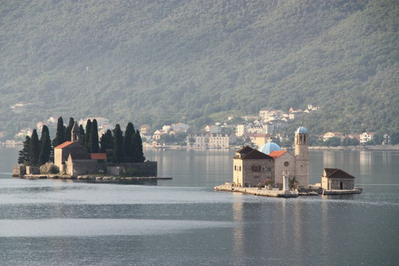 The small islands of Gospa od Skrpjela and Sveti Juraj