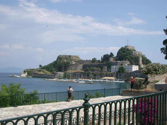 View from the town of Corfu - The fortress built by the Venetians