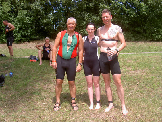 Isabell und Sascha Lünig vor ihrem ersten Triathlonwettkampf