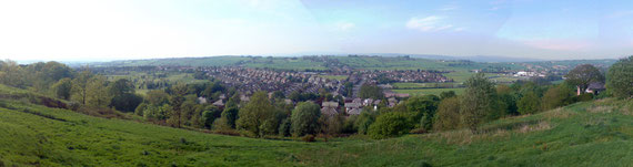 View north over Lammack from the highest point in Blackburn at the site of the old water tank at Revidge.