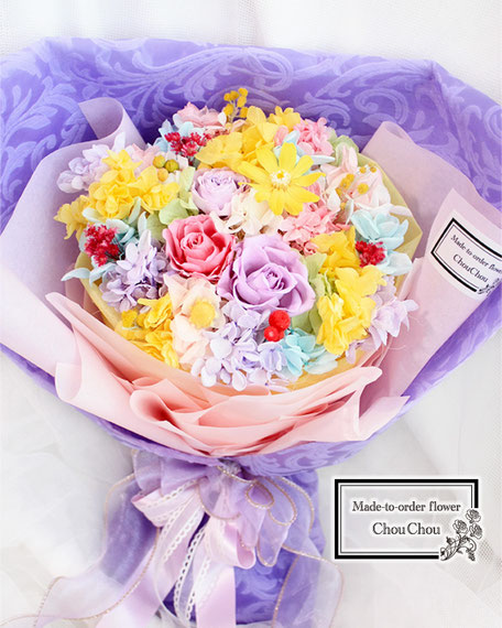 ディズニー　プロポーズ　プリザーブドフラワー　花束　ラプンツェル　シェラトン　オーダーフラワー　シュシュ　ChouChou
