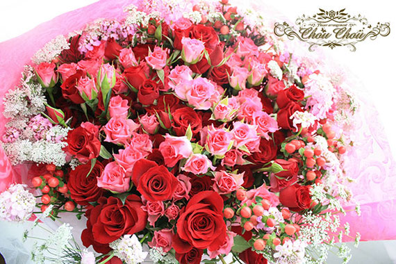 豪華なバラの花束 order no 190203 - オーダーフラワー chouchou 豪華なバラの花束 order no 190203 - オーダーフラワー chouchou
