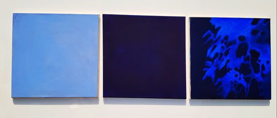 Blaues Rauschen,a 0,4x0,4m,Acryl a.Leinwand,Serie