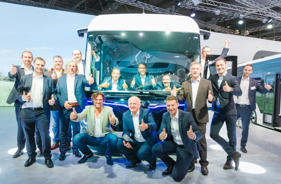 The MAN Scrum team at the 2018 IAA Commercial Vehicles for the market presentation of the CitE concept truck
