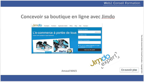 Formation avec un jimdo Expert "concevoir sa -boutique avec Jimdo"