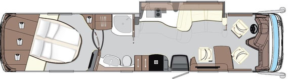 Grundriss vom größten Luxus Wohnmobil von Concorde 2026 Centurion 1200 GSI