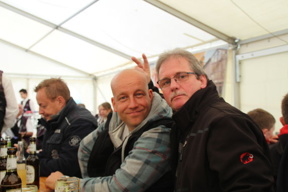 Markus und Georg in Feierstimmung