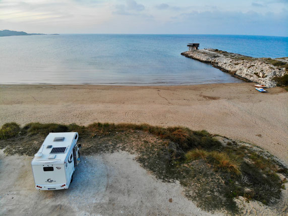 Wohnmobil, Wildcampen am Meer