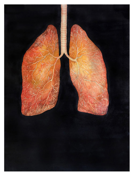 Respirar (díptico), 2020. Acuarela 76x56 cm