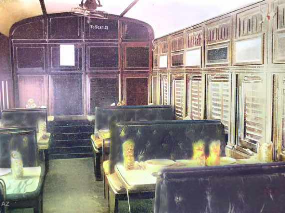 DINING-CAR owned by the International Sleeping Car Company on the Iraq Govt. Railways. Image rendition by A. Zois.