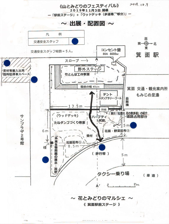 箕面駅前のステージでの“花とみどりのマルシェ”