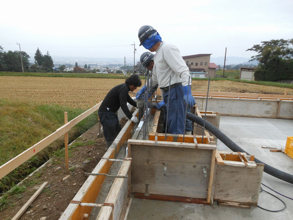 内田の家Ⅰ　松本市　新築工事　長野県松本市の建築家　建築設計事務所　設計監理　現場監理　基礎工事　立上りコンクリート打設