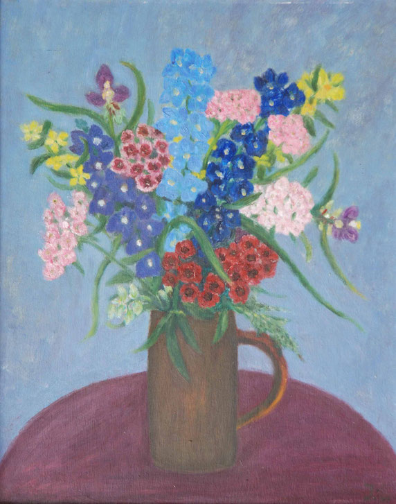 Johanna Eißler (1901-1981), Blumenstrauß in brauner Vase