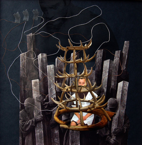 Ya no es mi lugar, 2015, Collage, 33x33 cm.