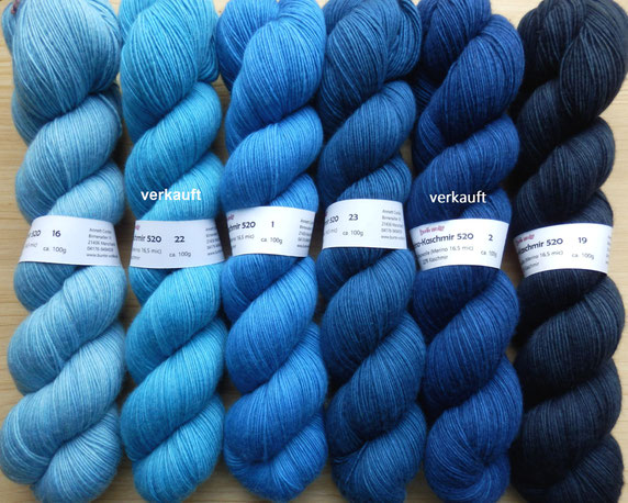 Merino-Kaschmir Wolle handgefärbt