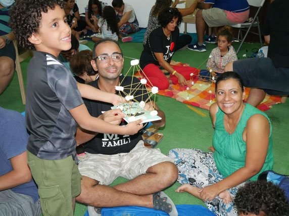 Une famille au camp Familles en Egypte