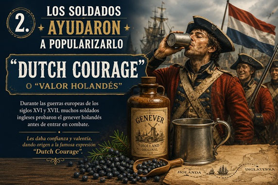 "Dutch Courage" o "valor holandés" genever gin